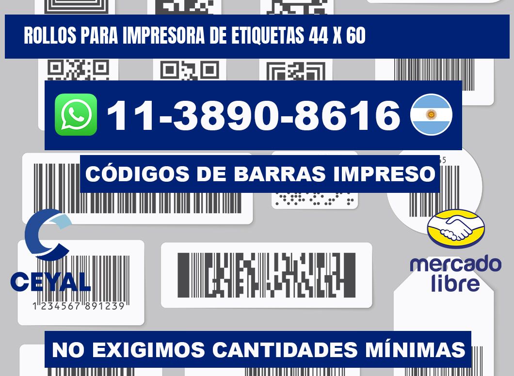 rollos para impresora de etiquetas 44 x 60