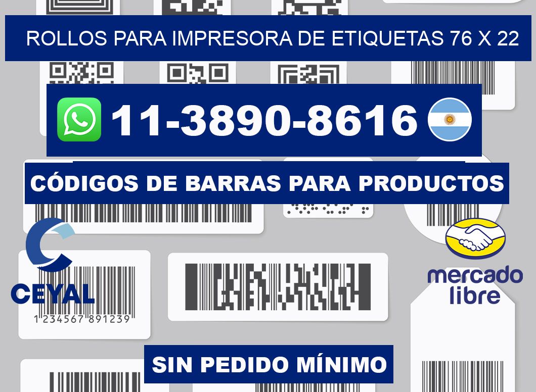 rollos para impresora de etiquetas 76 x 22