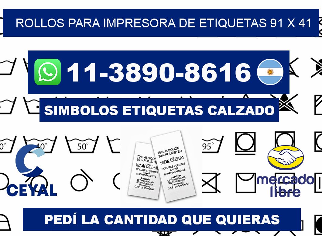 rollos para impresora de etiquetas 91 x 41