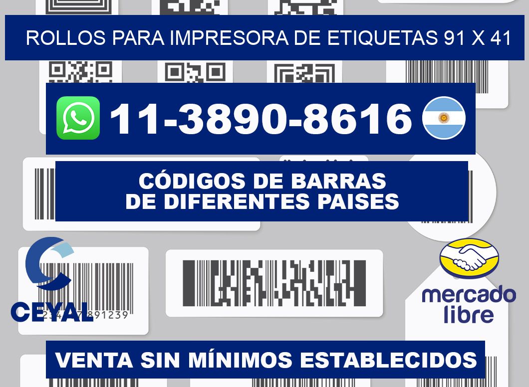 rollos para impresora de etiquetas 91 x 41