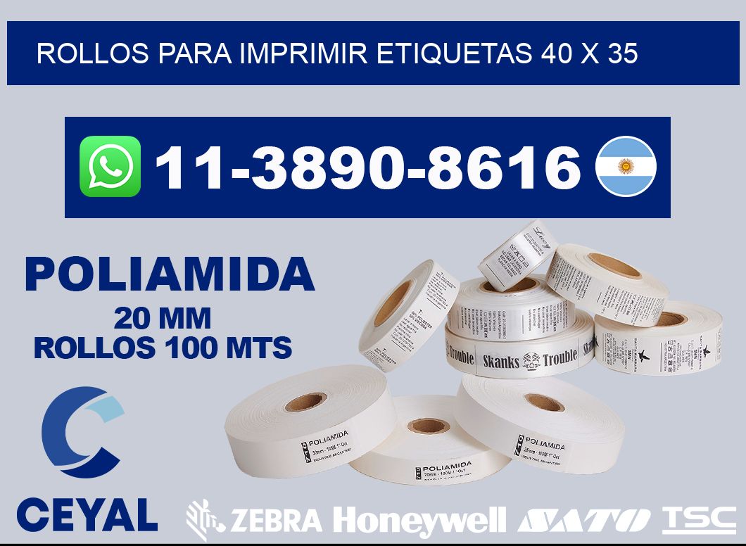 rollos para imprimir etiquetas 40 x 35