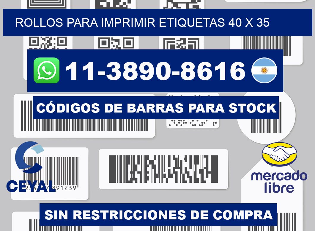 rollos para imprimir etiquetas 40 x 35