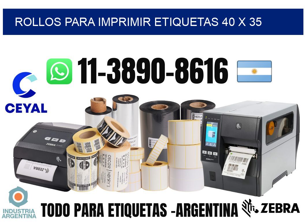 rollos para imprimir etiquetas 40 x 35