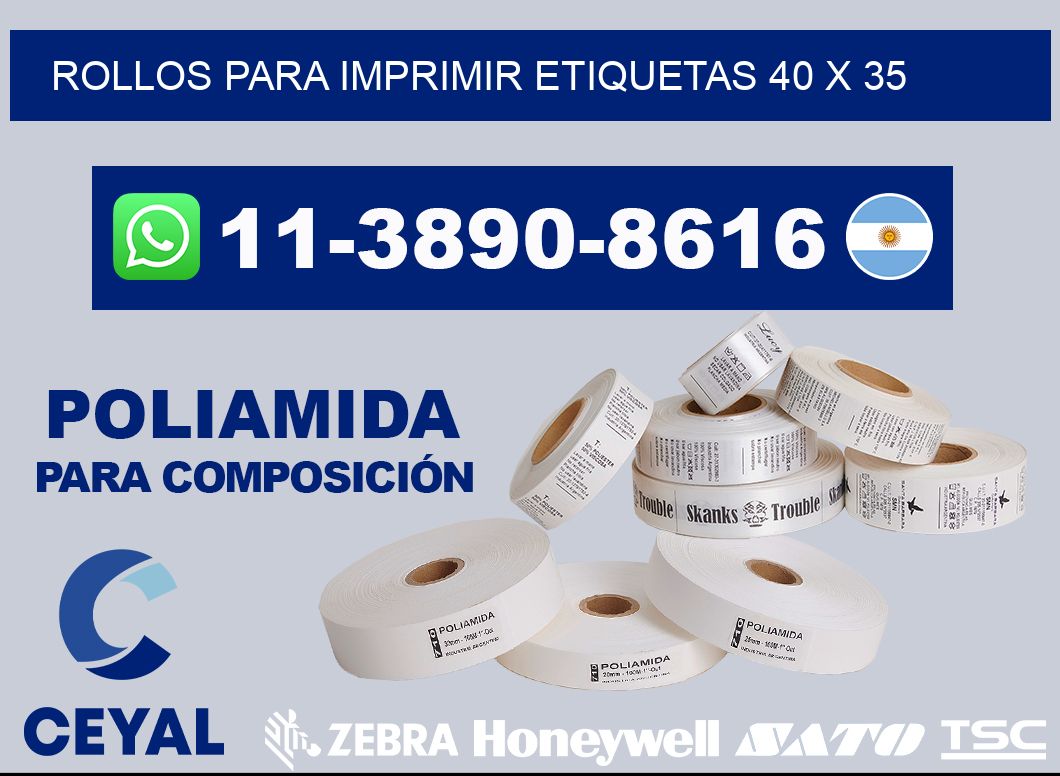 rollos para imprimir etiquetas 40 x 35