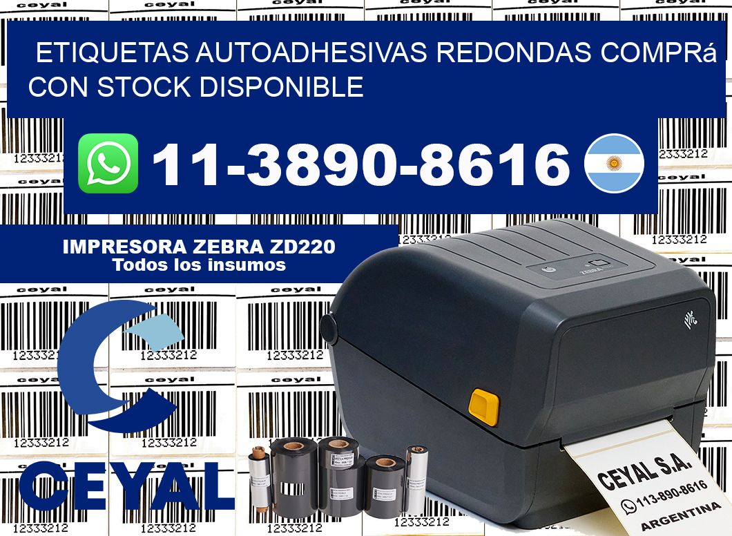 ETIQUETAS AUTOADHESIVAS REDONDAS Comprá con stock disponible