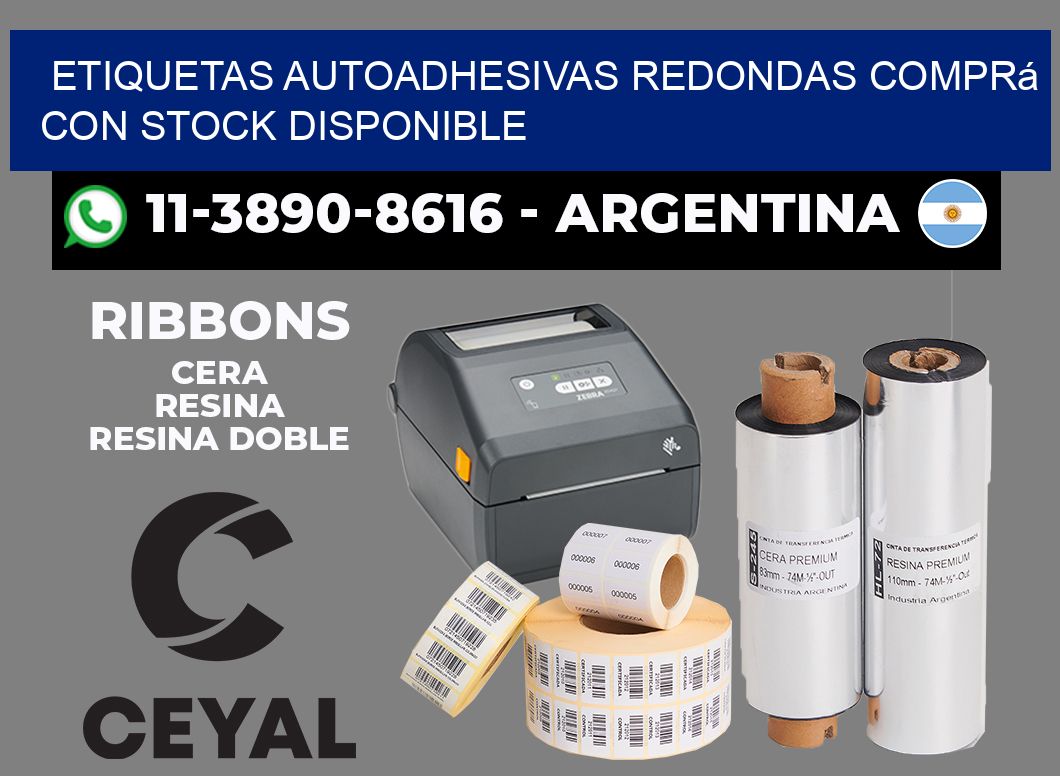 ETIQUETAS AUTOADHESIVAS REDONDAS Comprá con stock disponible