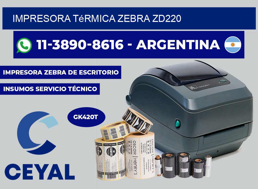 Impresora térmica Zebra zd220