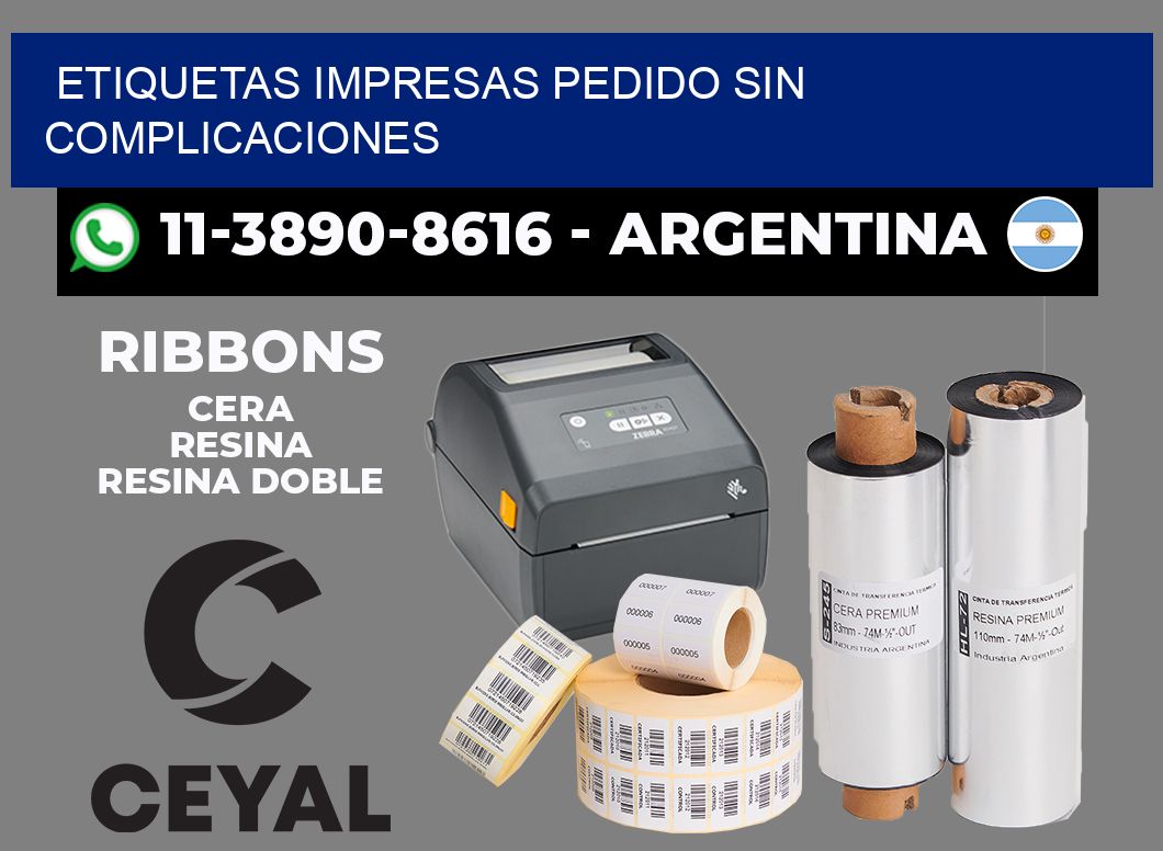 etiquetas impresas Pedido sin complicaciones