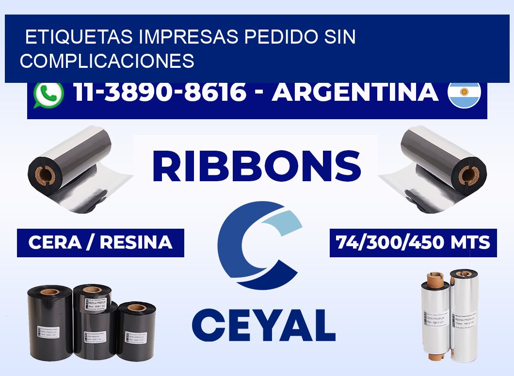 etiquetas impresas Pedido sin complicaciones