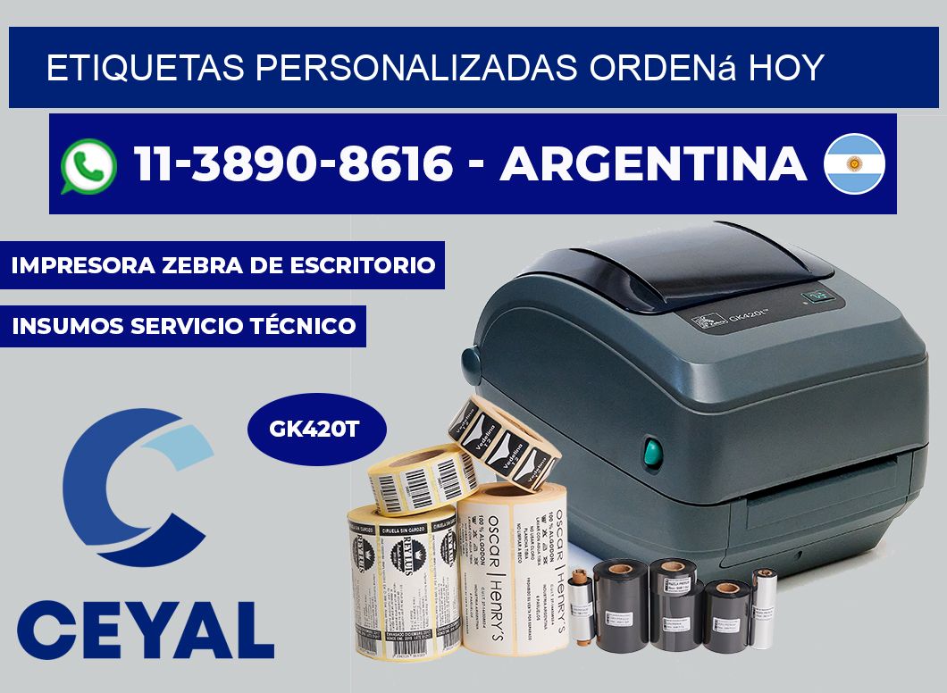 etiquetas personalizadas Ordená hoy