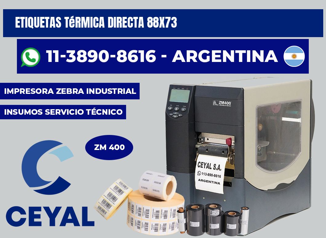 etiquetas térmica directa 88x73