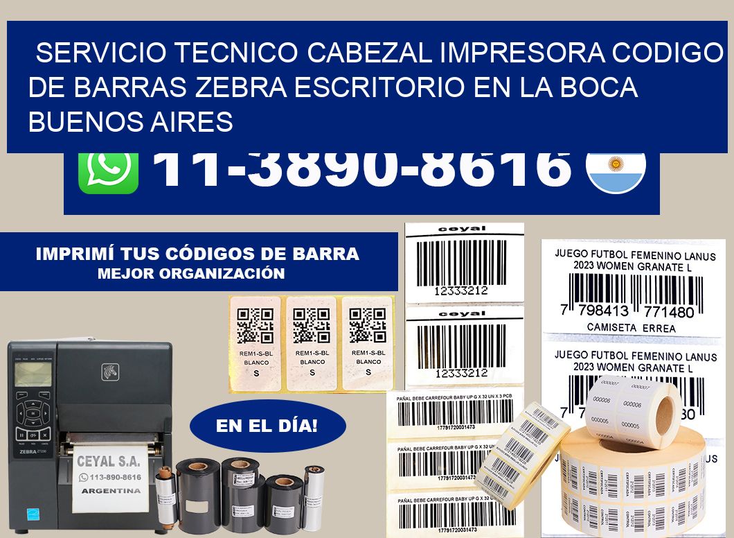 servicio tecnico cabezal impresora codigo de barras zebra escritorio en La Boca Buenos Aires