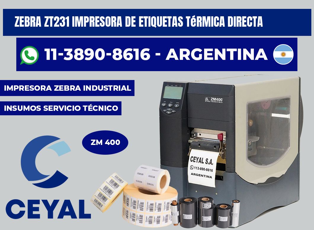 zebra ZT231 impresora de etiquetas térmica directa