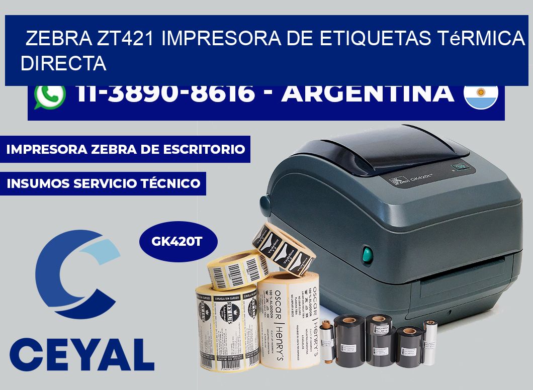zebra ZT421 impresora de etiquetas térmica directa