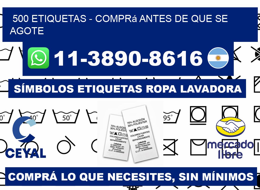500 ETIQUETAS - Comprá antes de que se agote