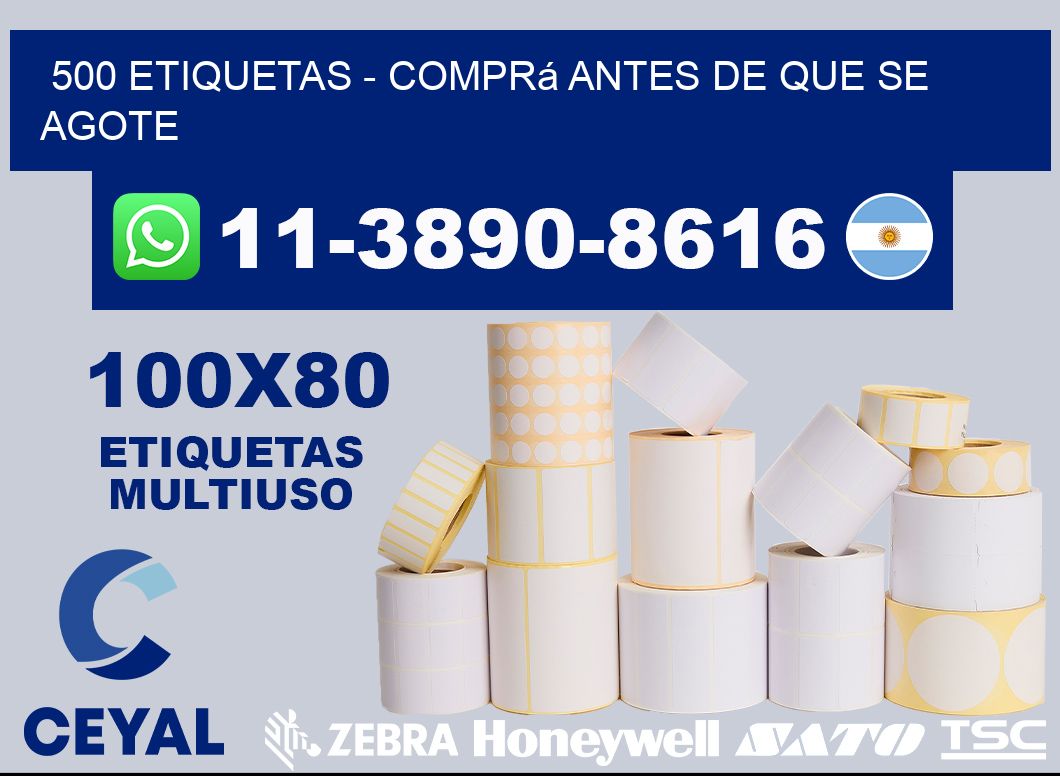 500 ETIQUETAS - Comprá antes de que se agote