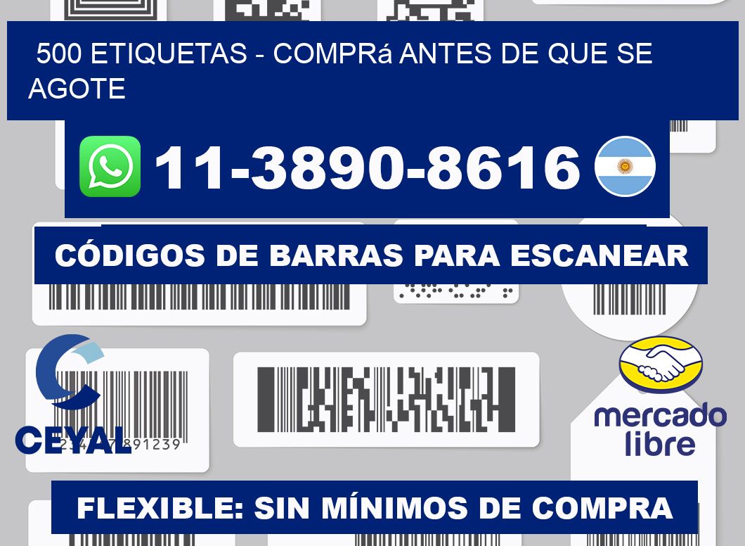 500 ETIQUETAS - Comprá antes de que se agote