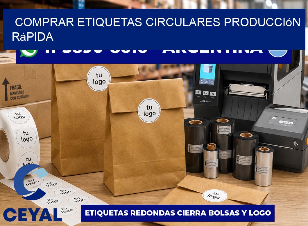 COMPRAR ETIQUETAS CIRCULARES Producción rápida