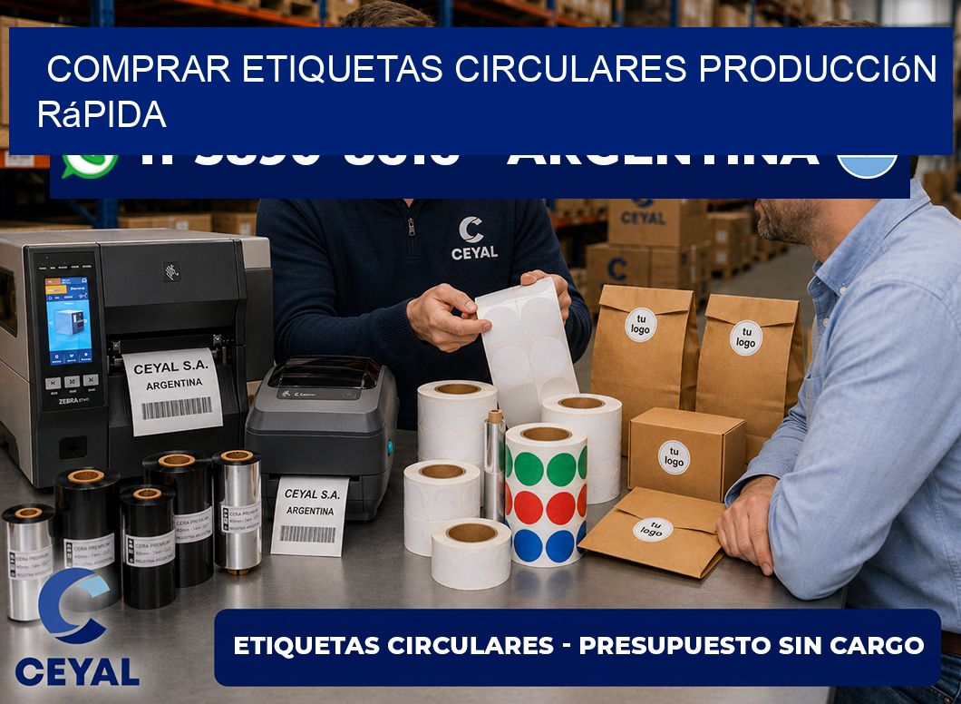 COMPRAR ETIQUETAS CIRCULARES Producción rápida