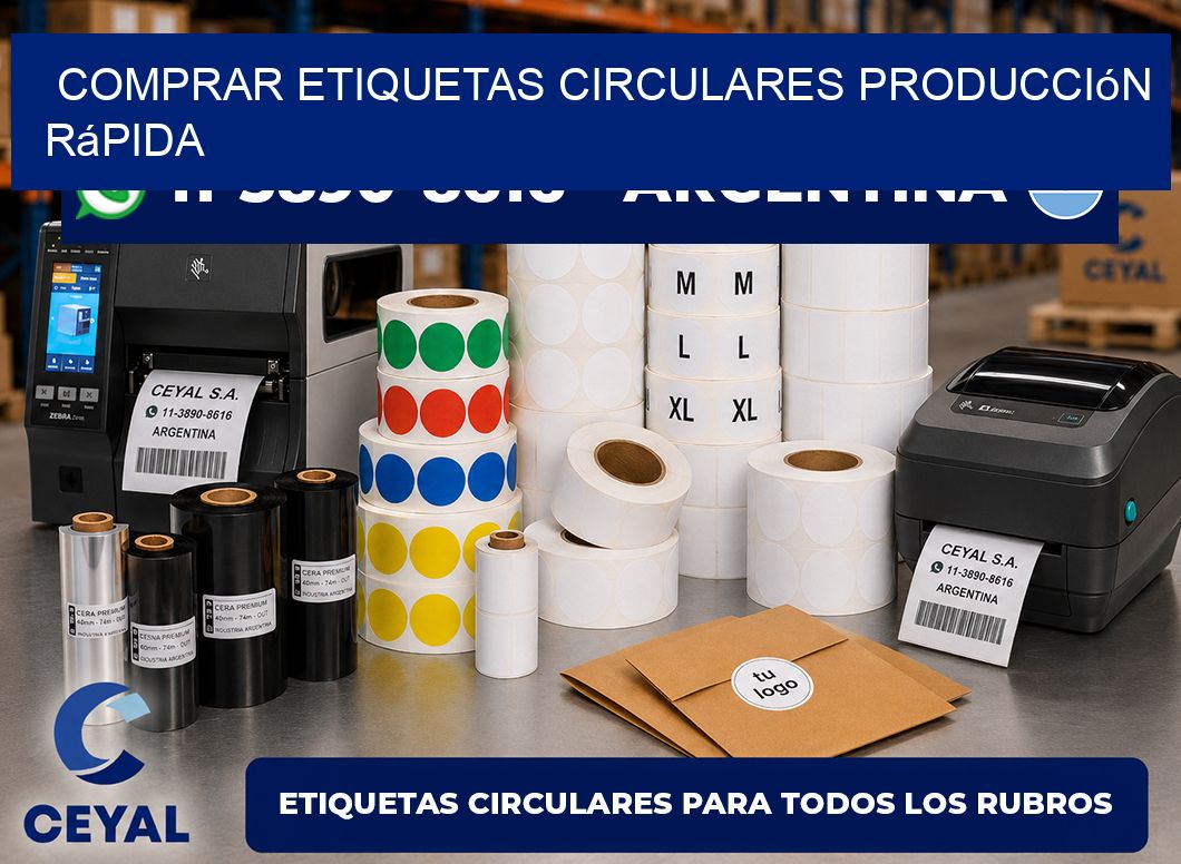 COMPRAR ETIQUETAS CIRCULARES Producción rápida