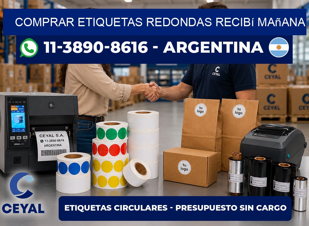 COMPRAR ETIQUETAS REDONDAS recibí mañana