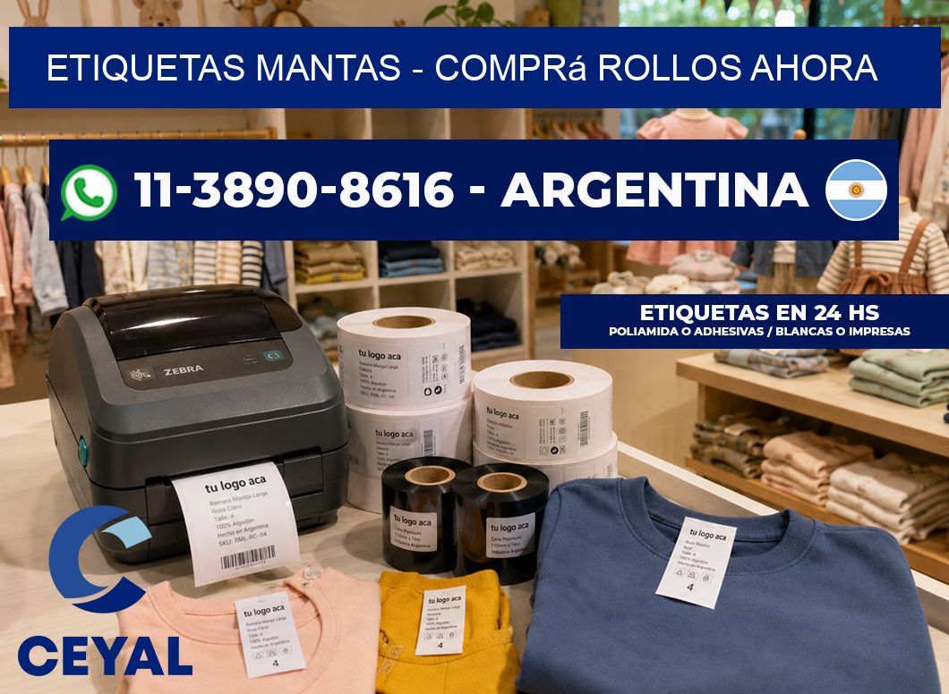 Etiquetas Mantas – Comprá rollos ahora