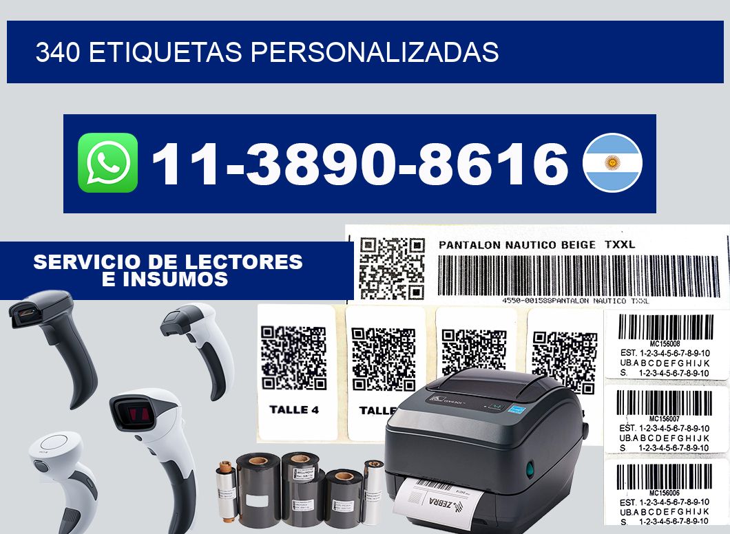 340 ETIQUETAS PERSONALIZADAS