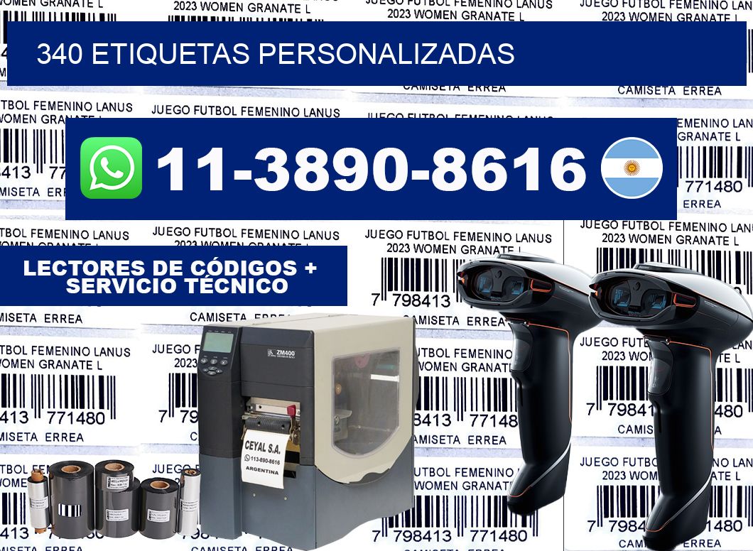 340 ETIQUETAS PERSONALIZADAS