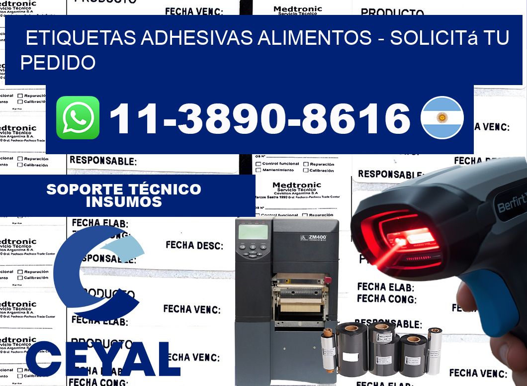 ETIQUETAS ADHESIVAS ALIMENTOS - Solicitá tu pedido