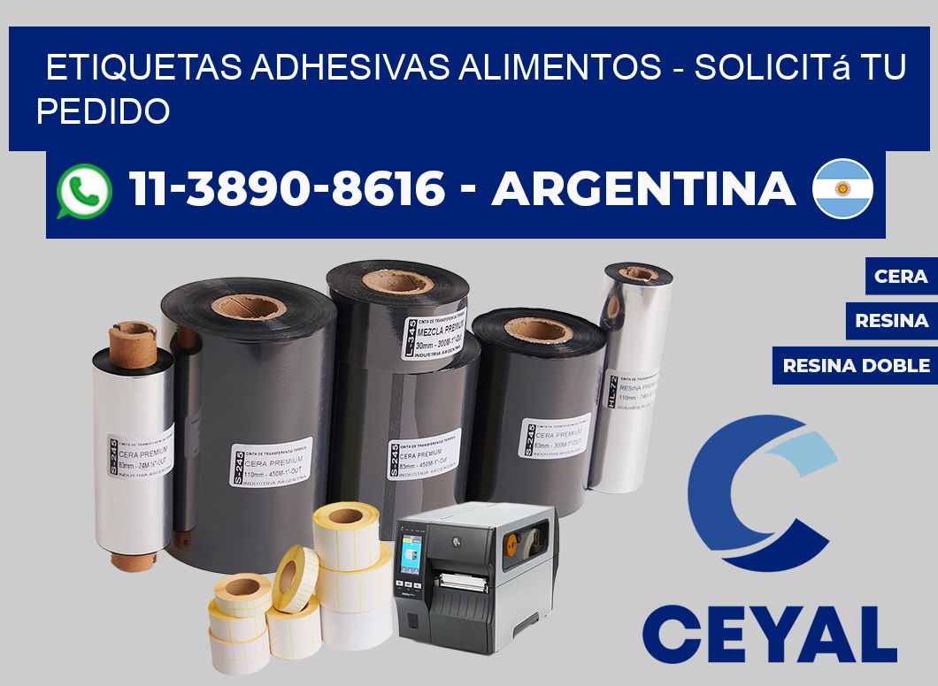 ETIQUETAS ADHESIVAS ALIMENTOS - Solicitá tu pedido