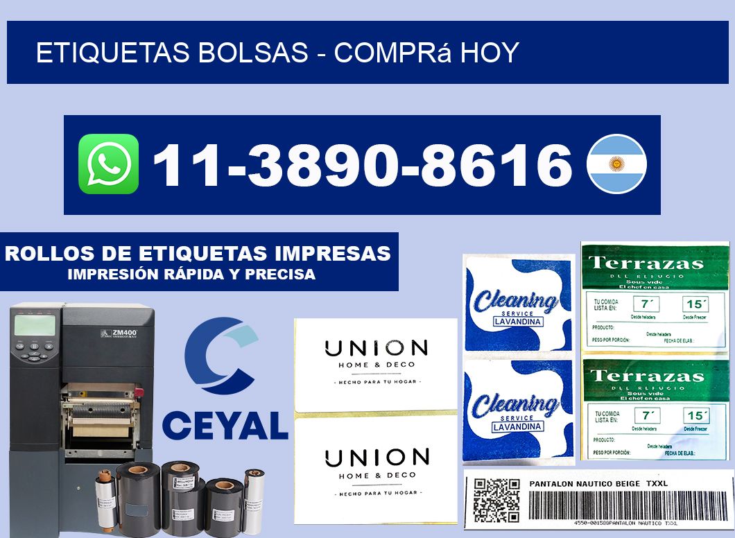 ETIQUETAS BOLSAS - Comprá hoy