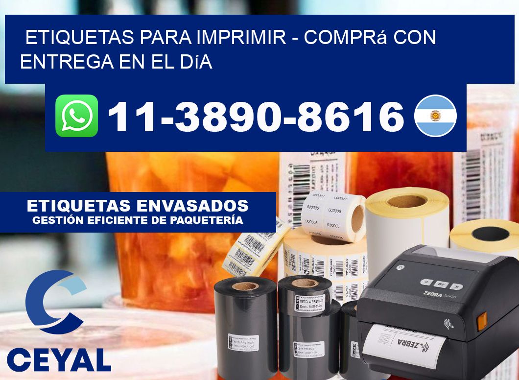ETIQUETAS PARA IMPRIMIR - Comprá con entrega en el día