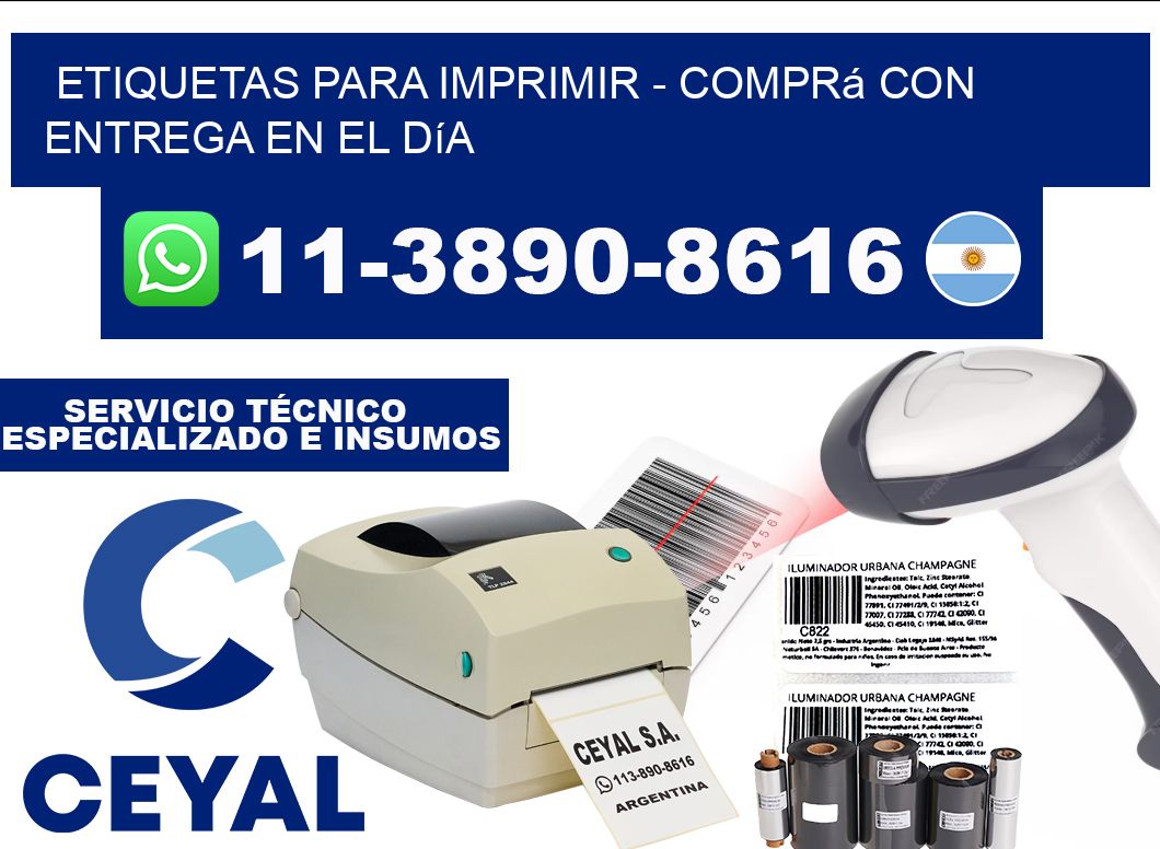ETIQUETAS PARA IMPRIMIR - Comprá con entrega en el día