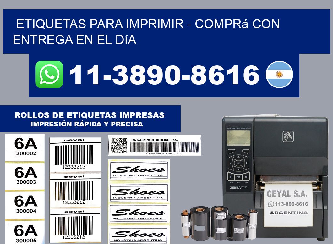 ETIQUETAS PARA IMPRIMIR - Comprá con entrega en el día