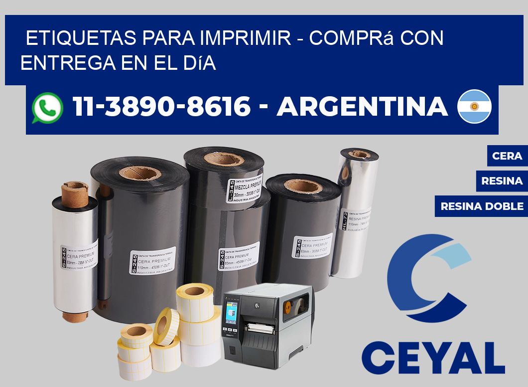 ETIQUETAS PARA IMPRIMIR - Comprá con entrega en el día