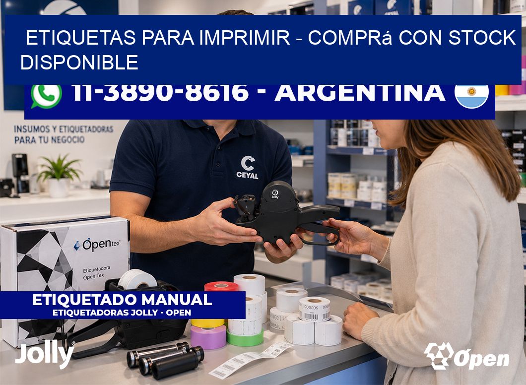ETIQUETAS PARA IMPRIMIR - Comprá con stock disponible