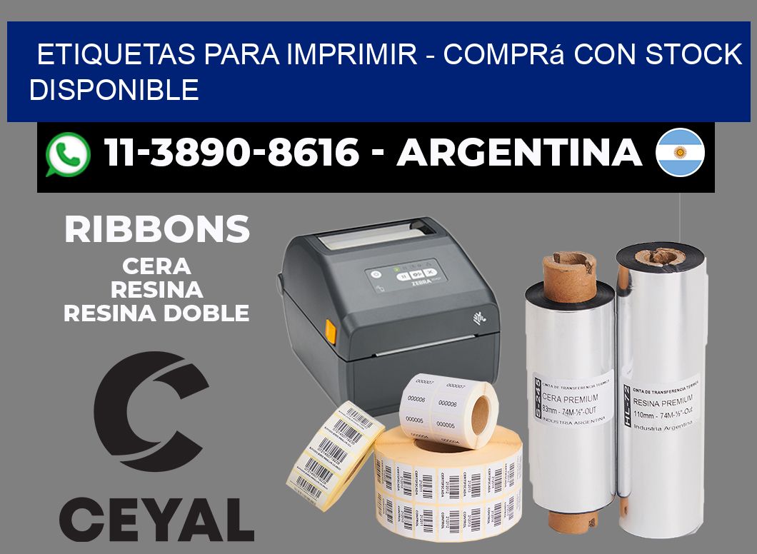 ETIQUETAS PARA IMPRIMIR - Comprá con stock disponible