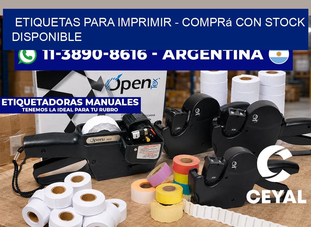 ETIQUETAS PARA IMPRIMIR – Comprá con stock disponible