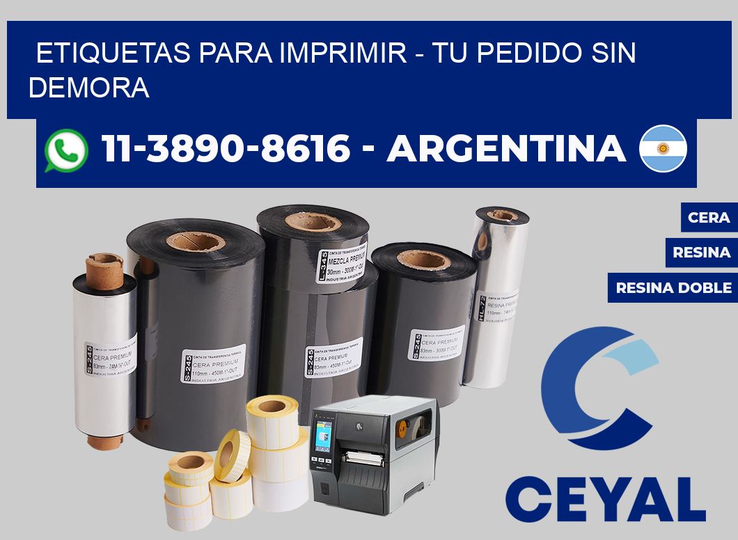 ETIQUETAS PARA IMPRIMIR - Tu pedido sin demora