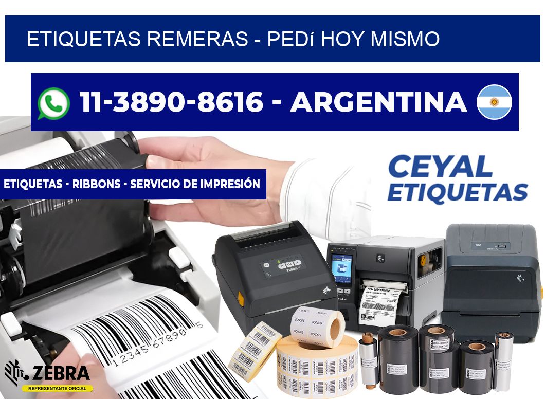 Etiquetas Remeras - Pedí hoy mismo
