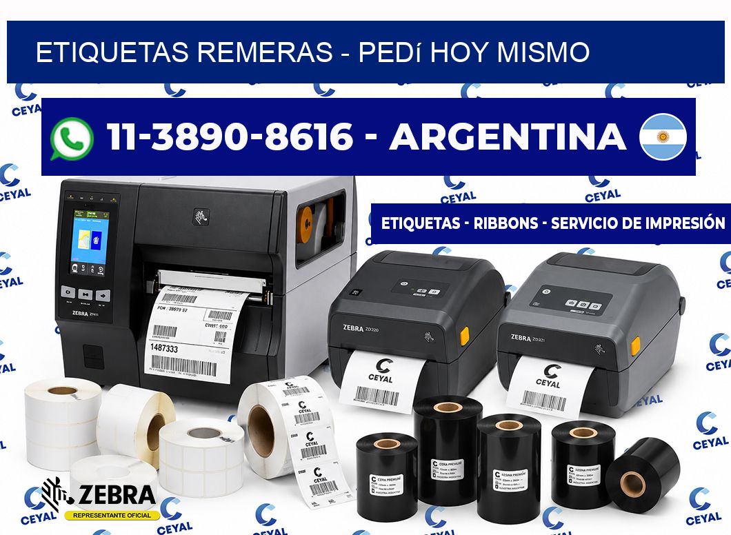 Etiquetas Remeras - Pedí hoy mismo