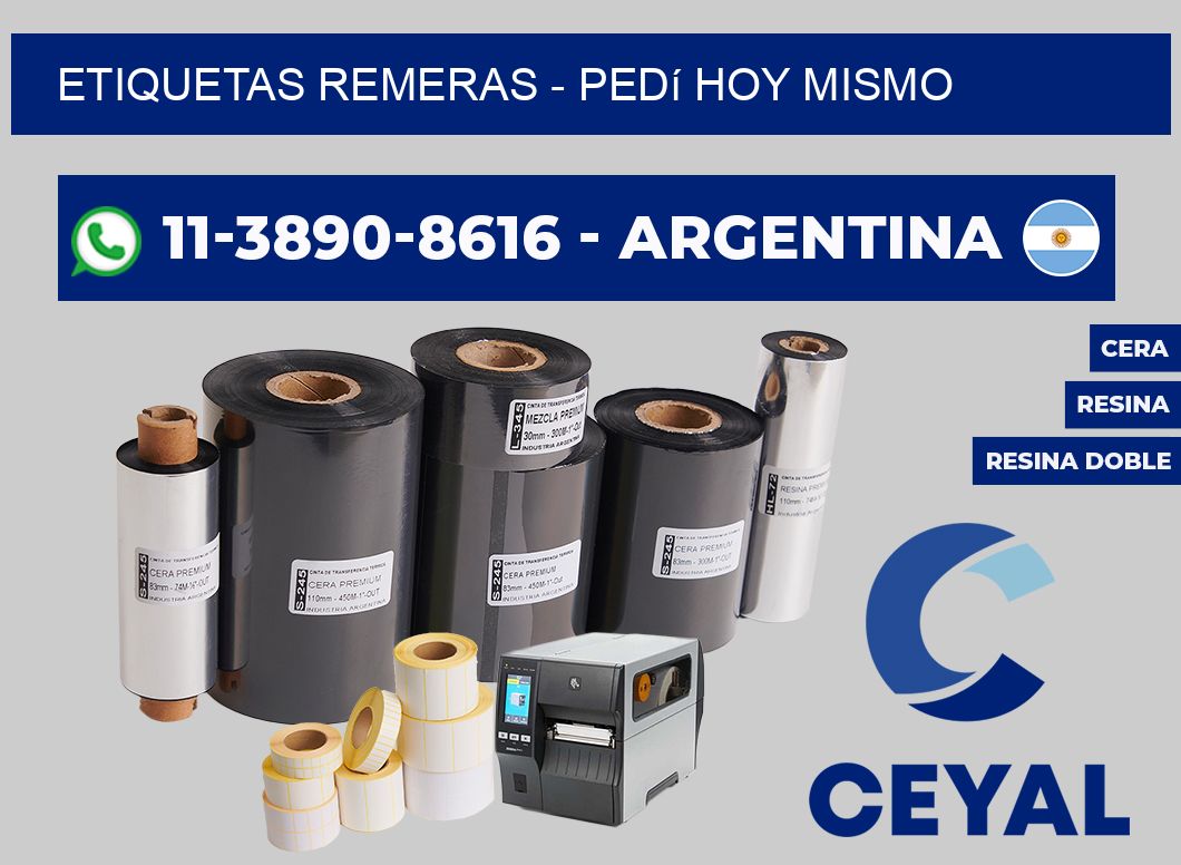 Etiquetas Remeras - Pedí hoy mismo