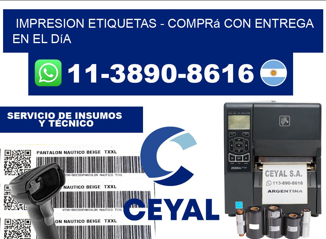 IMPRESION ETIQUETAS - Comprá con entrega en el día