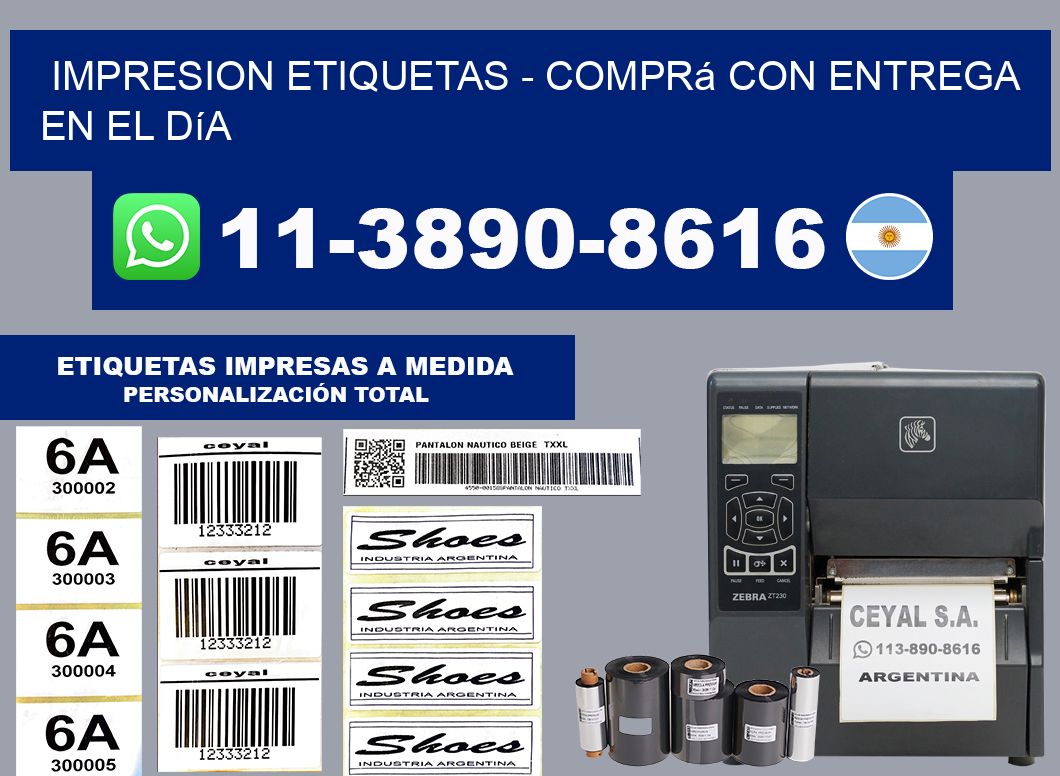 IMPRESION ETIQUETAS - Comprá con entrega en el día