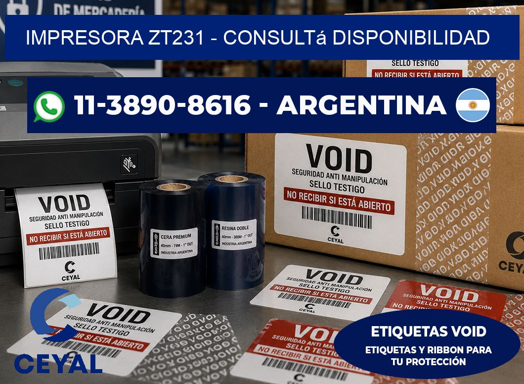 IMPRESORA ZT231 - Consultá disponibilidad
