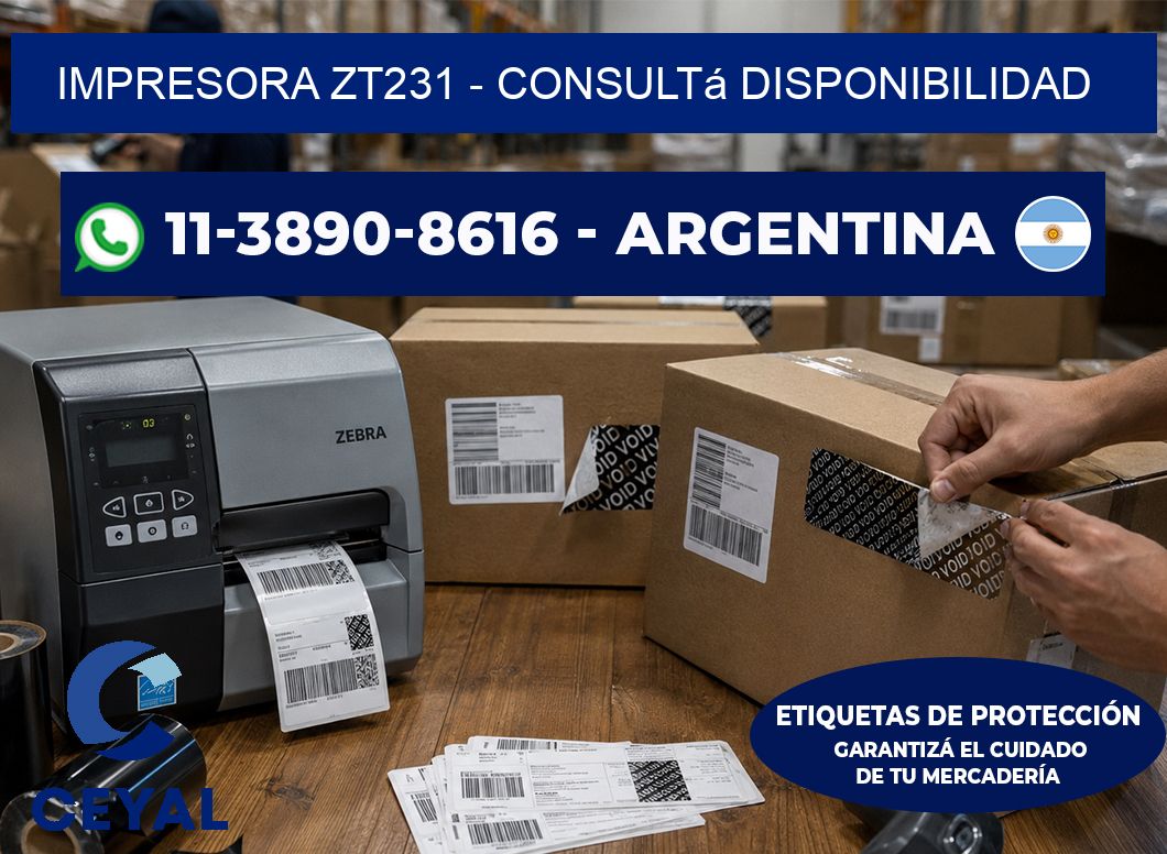 IMPRESORA ZT231 - Consultá disponibilidad