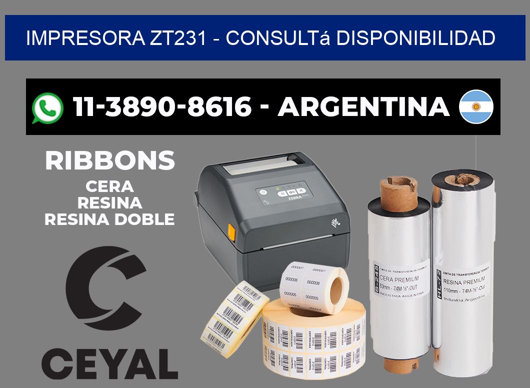 IMPRESORA ZT231 - Consultá disponibilidad