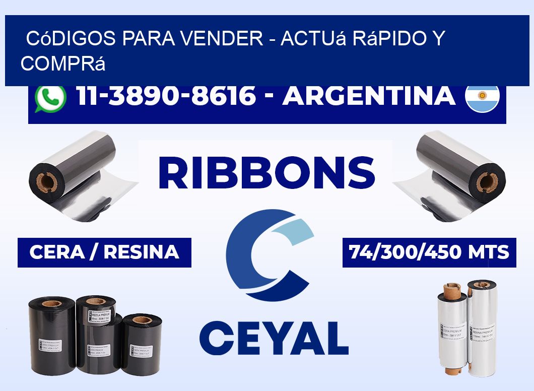 Códigos para vender - Actuá rápido y comprá