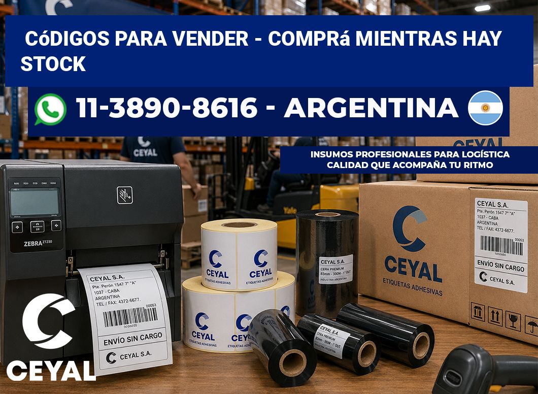 Códigos para vender - Comprá mientras hay stock
