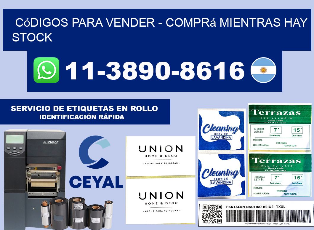 Códigos para vender - Comprá mientras hay stock